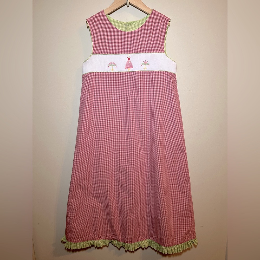 Beaux Et Belles Smocked Girls Ruffle Long Dress Size 10